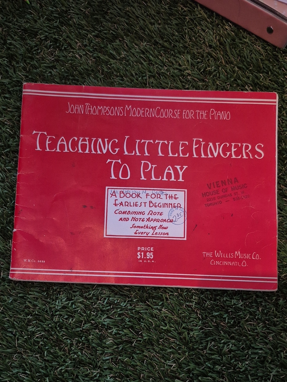 Teaching Little Fingers to Play - Red - Beginner Piano Book Vintage Book